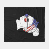 It’s Fall Y’all Messy Bun USA Flag Style Fleece Deken (Voorkant (Horizontaal))