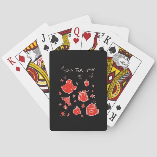 It’s Fall Y’all Minimal Clean Design Pokerkaarten (Achterkant)