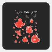 It’s Fall Y’all Minimal Clean Vierkante Sticker (Voorkant)