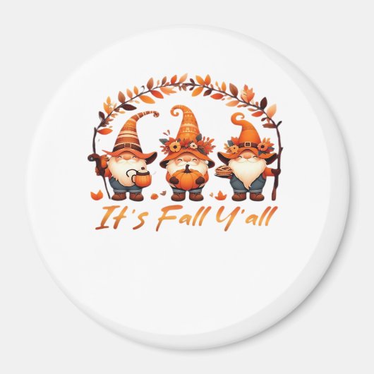 It’s Fall Y’all Pumpkin Gnome Autumn Tree Funny Fa Magneet (Voorkant)