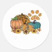 It’s Fall Y’all Pumpkin Minimal Clean Ronde Sticker (Voorkant)