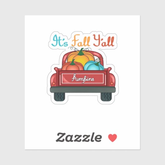 It’s Fall Y’all Pumpkin Red Sticker (Vel)