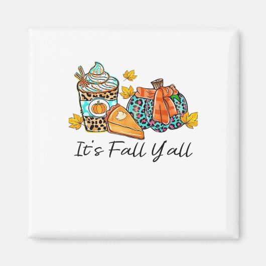 It’s Fall Y’all Pumpkin Spice Leopard Pumpkin Pie  Magneet (Voorkant)