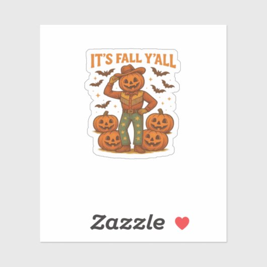 It’s Fall Y’all Pumpkin Sticker (Vel)
