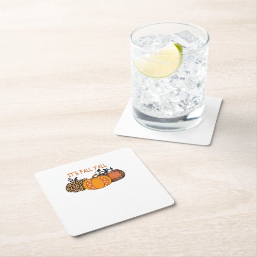 It’s Fall Y’all Pumpkin Thanksgiving Kartonnen Onderzetters (Insitu)