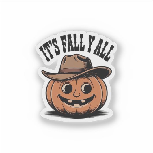It’s Fall Y’all Pumpkin Trendy Graphic Sticker (Voorkant)