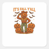 It’s Fall Y’all Pumpkin Vierkante Sticker (Voorkant)