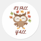 It’s Fall Y’all Quote Trendy Ronde Sticker (Voorkant)