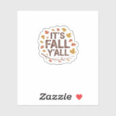 It’s Fall Y’all Retro Classic Design Sticker (Vel)