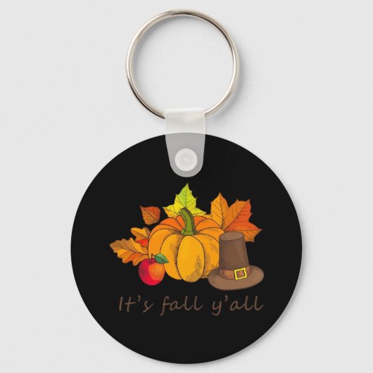 It’s Fall Y’all Retro Style Sleutelhanger (Voorkant)