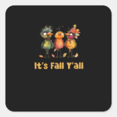 It’s Fall Y’all Rustic Minimal Clean Vierkante Sticker (Voorkant)