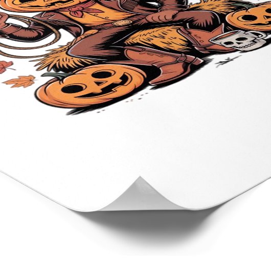 It’s Fall Y’all Western Cowboy Pumpkin Halloween Poster (Hoek)
