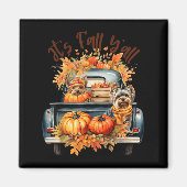 It’s Fall Y’all Yorkie Dogs Pumpkins Truck Autumn  Magneet (Voorkant)