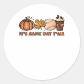 It’s Game Day Y’all, Fall Baseball Ronde Sticker (Voorkant)