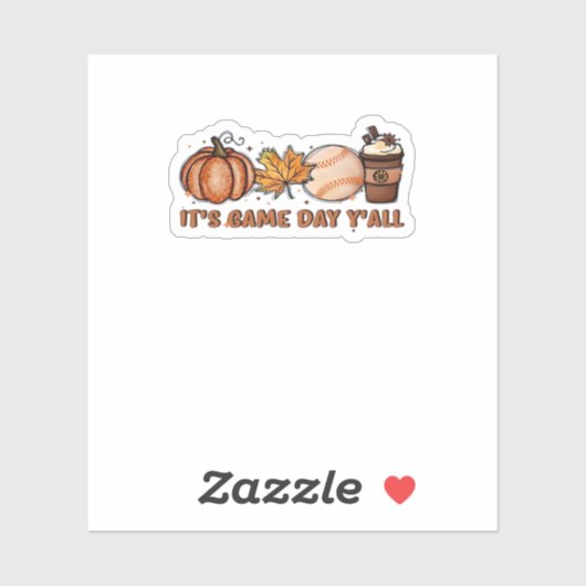 It’s Game Day Y’all, Fall Baseball Sticker (Vel)
