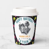 It’s Game On Skull  – Video Game Birthday Papieren Bekers (Achterkant)