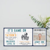 It’s Game On Skull – Video Game Birthday Party Kaart (Staand voorkant)