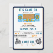 It’s Game On! Video Game Birthday Party Kaart (Voorkant)