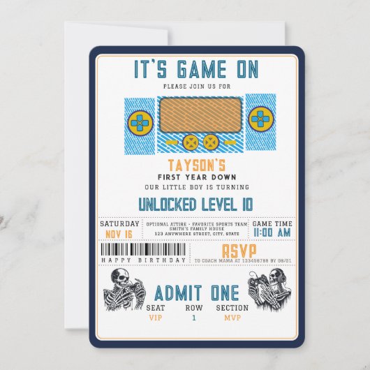 It’s Game On! Video Game Birthday Party  Kaart (Voorkant)