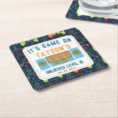 It’s Game On – Video Game Birthday party Kartonnen Onderzetters (Schuin)