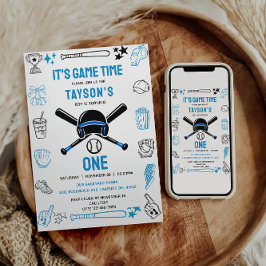 It’s Game Time Baseball 1st Birthday – Fun Sports  Kaart