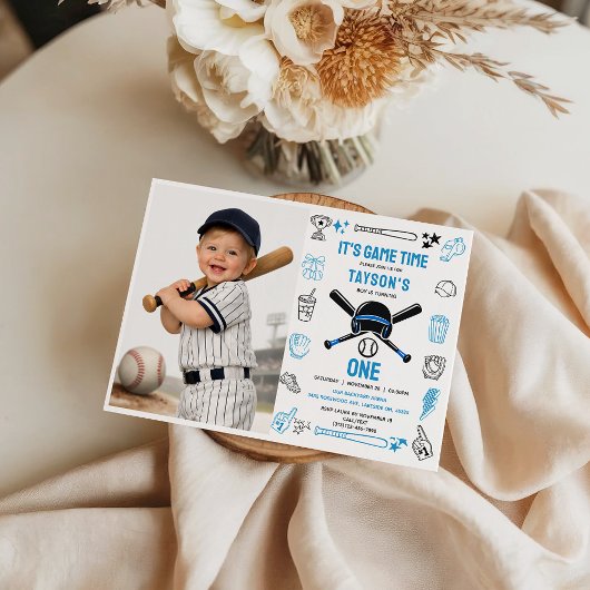 It’s Game Time Baseball 1st Birthday – Fun Sports  Kaart