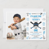 It’s Game Time Baseball 1st Birthday – Fun Sports  Kaart (Voorkant)