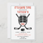 It’s Game Time Hockey 1st Birthday Party Kaart (Voorkant)