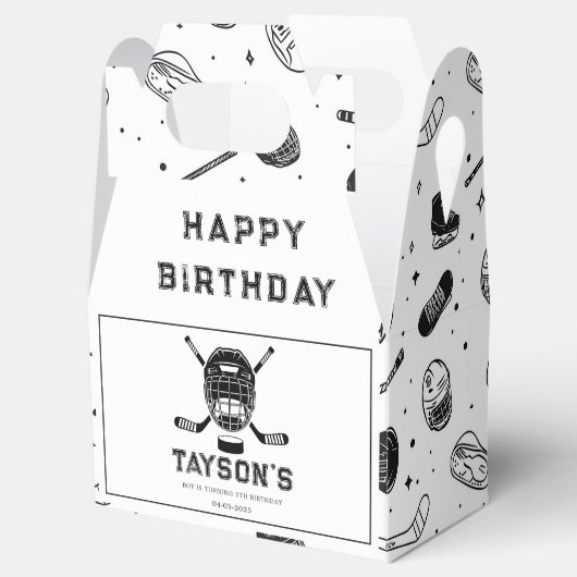 It’s Game Time Hockey 5th Birthday Party Bedankdoosjes (Geopend)