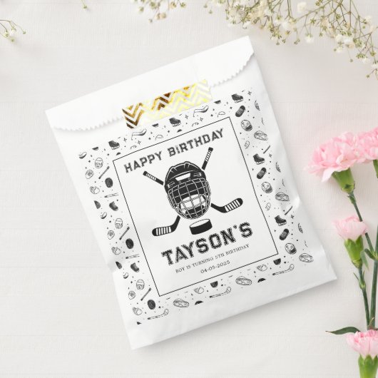 It’s Game Time Hockey 5th Birthday Party Bedankzakje (Gezegeld)