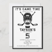 It’s Game Time Hockey 5th Birthday Party  Kaart (Voorkant)