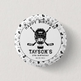 It’s Game Time Hockey 5th Birthday Party Ronde Button 3,2 Cm