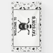 It’s Game Time Hockey 5th Birthday Party Spandoek (Verticaal)