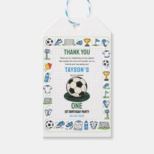 It’s Game Time Soccer 1st Birthday Cadeaulabel (Voorkant)