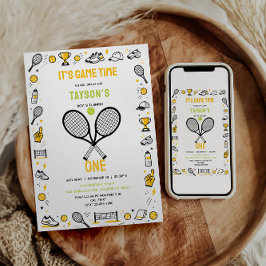 It’s Game Time Tennis 1st Birthday – Fun Kids  Kaart