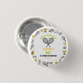 It’s Game Time Tennis 1st Birthday – Fun Kids  Ronde Button 3,2 Cm (Voorkant /achterkant)