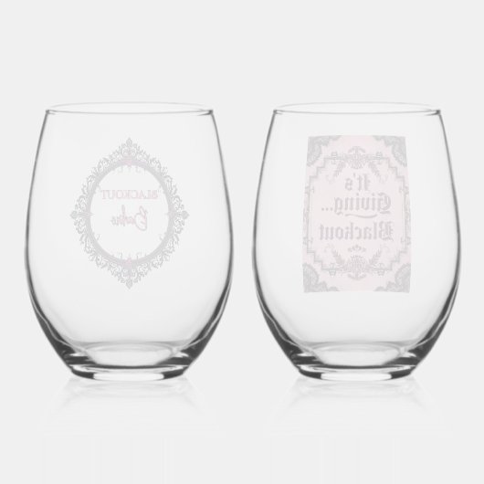 It’s Giving Blackout – Dark Gothic Stemless Wijnglas Zonder Voet (Achterkant)