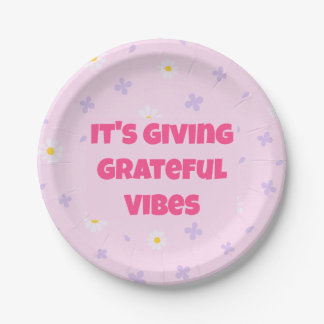 It’s Giving Grateful Vibes Pink & Lavender Plates Papieren Bordje