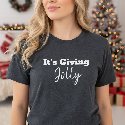 It’s Giving Jolly • Funny Christmas Design Tri-Blend Shirt