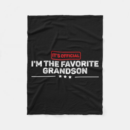 It’s I’m The Favorite Grandson Funny Humor Family Fleece Deken (Voorkant)