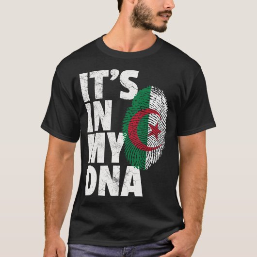 IT_S IN MIJN DNA Algerijnse Algerijnse Vlag Mannen T-shirt (Voorkant)