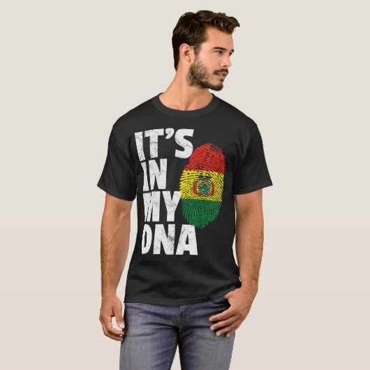 IT_S IN MIJN DNA Boliviaanse Bolivia Vlag Mannen P T-shirt (Voorkant volledig)
