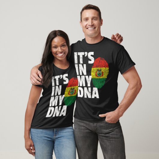 IT_S IN MIJN DNA Boliviaanse Bolivia Vlag Mannen P T-shirt (Unisex)