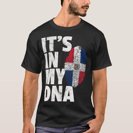 IT_S IN MIJN DNA Dominicaanse Republiek Vlag Grafi T-shirt (Voorkant)