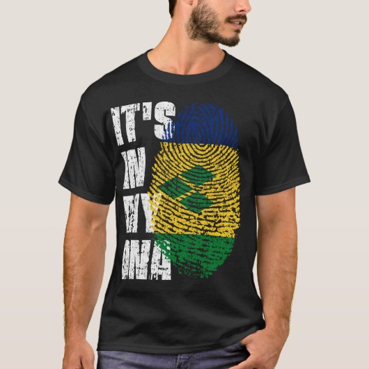 IT_S IN MIJN DNA St. Vincent _ Grenadines Flag St. T-shirt (Voorkant)