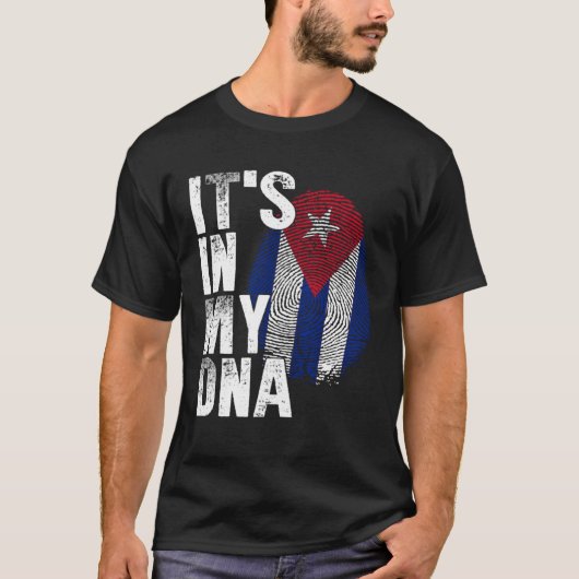 IT S IN MY DNA Cuba Flag Cuban Pride Mens Womens T-shirt (Voorkant)