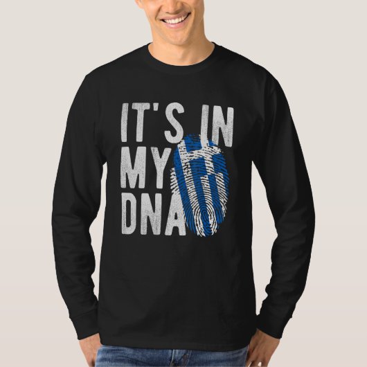 it s in my DNA Greece flag Fingerprint T-shirt (Voorkant)