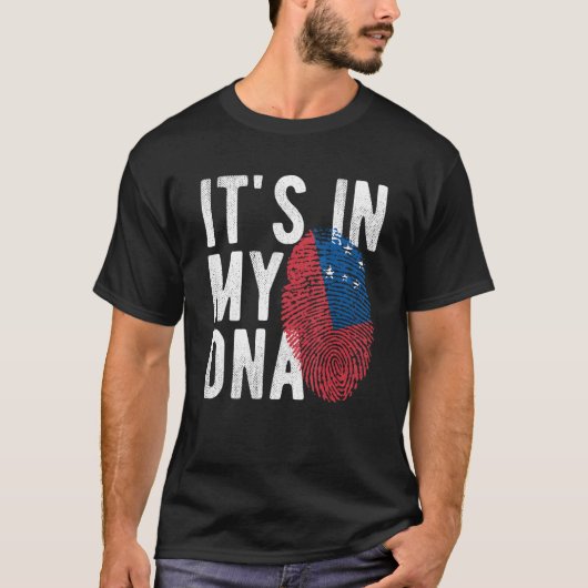 it s in my DNA Samoa flag Fingerprint T-shirt (Voorkant)