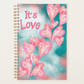 It’s Love – Pink & Teal Heart Cascade Planner (Voorkant)