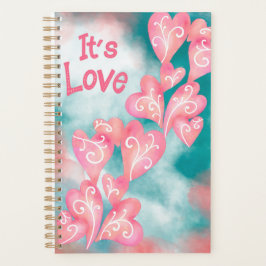 It’s Love – Pink & Teal Heart Cascade Planner